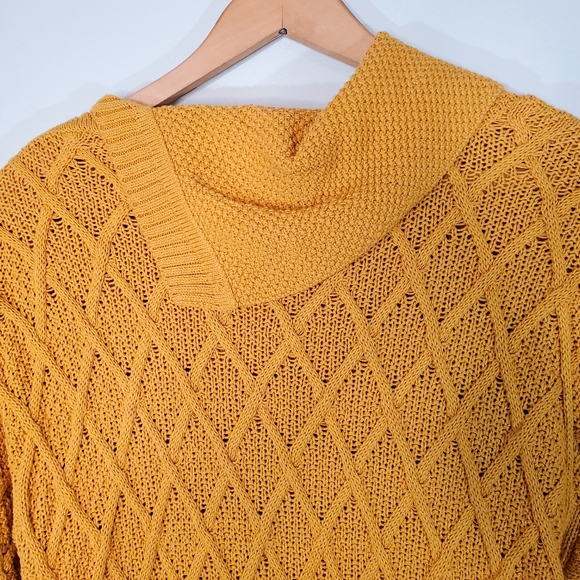 Jeanne Pierre Yellow Knit Sweater Dress M - Picture 9 of 12